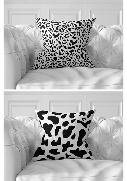 Real Homes 7'li Zebra Desen Motifli Dijital Baskılı Kırlent Kılıfı Seti modelleri