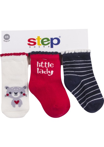3lü Little Lady Soket Çorap 10168 Karışık Renkli