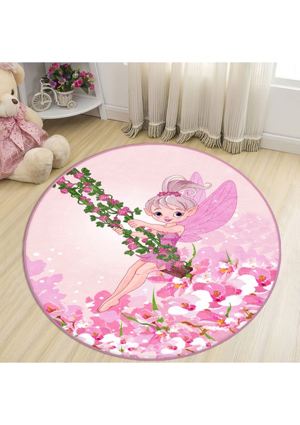 Bebişim Peri Kız Yuvarlak Çocuk Halısı