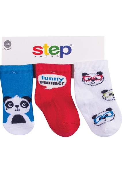 3lü Panda Soket Çorap 10152 Karışık Renkli