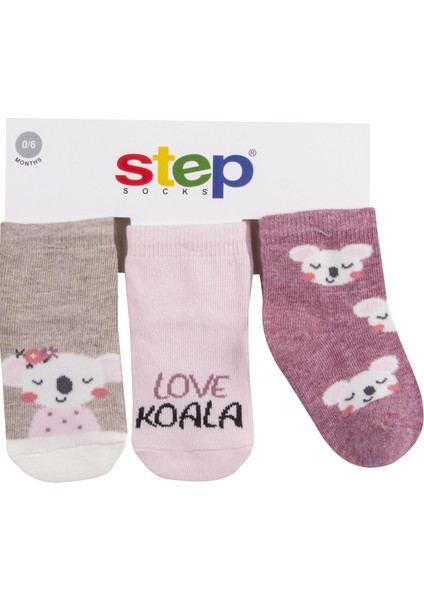 3lü Love Koala Soket Çorap 10164 Karışık Renkli