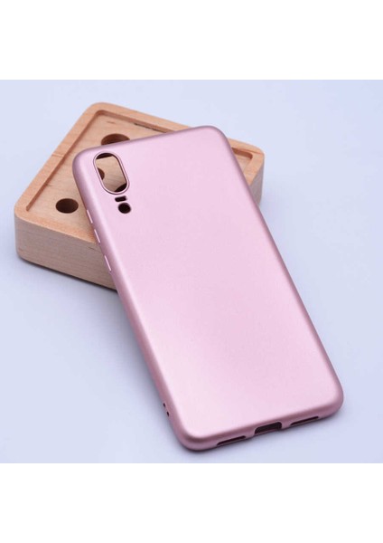 - Huawei P20 Kılıf Mat Soft Premier Silikon Kapak Rose Gold