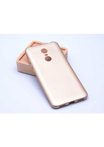 - Xiaomi Redmi 5 Plus - Kılıf Mat Soft Premier Silikon Kapak - Gold - T1778