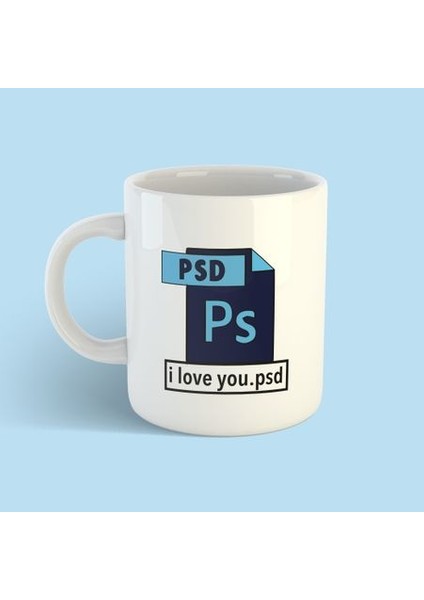 Grafik Tasarımcı Serisi - I Love You Photoshop Kupa