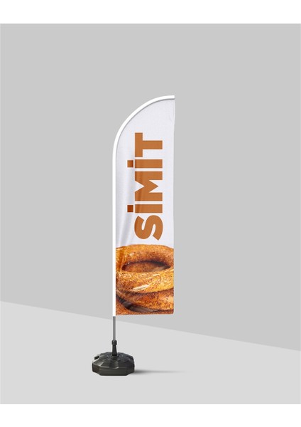 Simit Görsel Baskılı Yelken Bayrak + Direk + Duba - Set Halinde - 75 x 200 cm