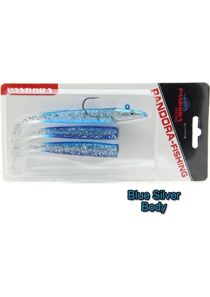 Sandeel 10 cm Silikon Yem Blue Silver Body - 14 gr