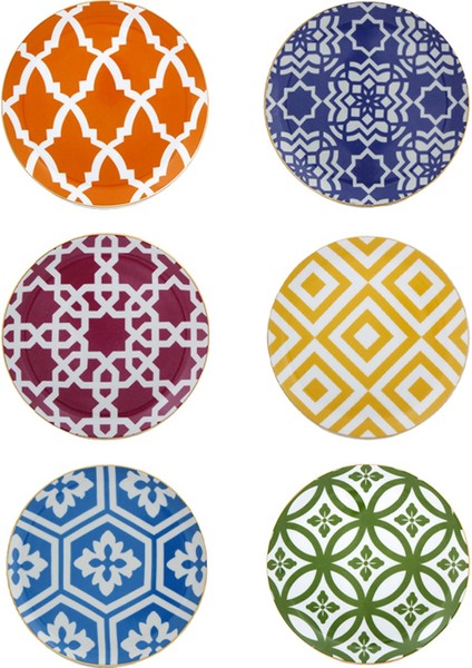 Morocco 6'lı Pasta Tabak Seti 17 Cm