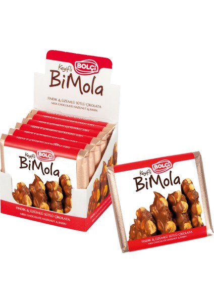 Bi Mola Sütlü Fındık Üzüm Tablet Çikolata 70 gr