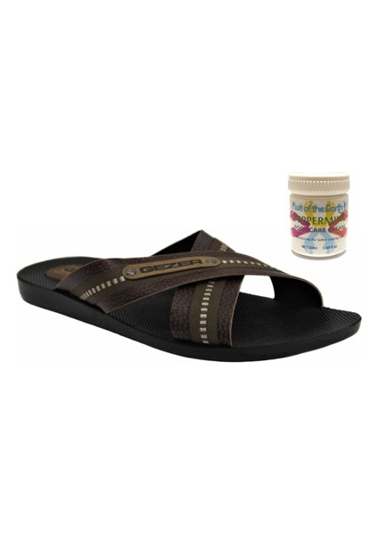 Gzr Erkek Plaj Banyo Havuz Günlük Terlik 50ML Nane Ferahlığı Topuk Çatlağı ve Nasır Giderici Krem