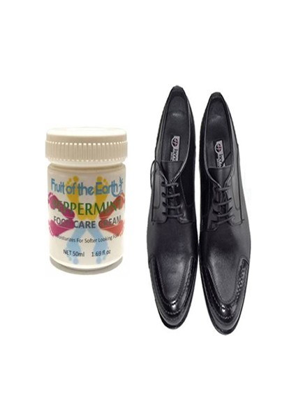 Klasik Erkek Kundura Ayakkabı ve Foot Care Cream 50ML Ayak Bakım Kremi Nane Ferahlığı ve Kokusu