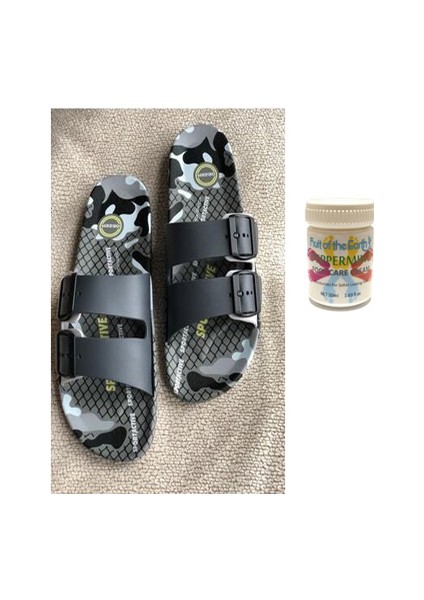 Gzr Erkek Plaj Ev Banyo Havuz Günlük Terlik 50ML Nane Ferahlığı Topuk Çatlağı ve Nasır Giderici Krem