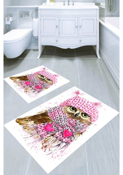Kaymaz Taban Yıkanabilir 2'li Banyo Paspası (50X60 cm - 60X100 Cm) BRC5143
