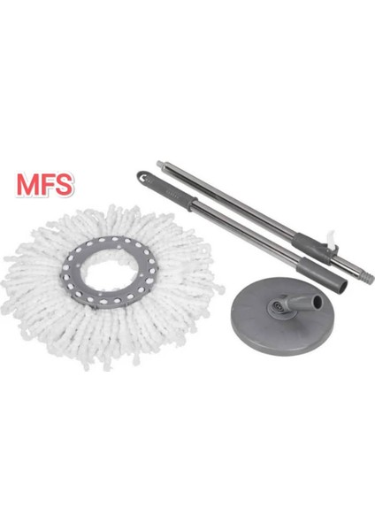Tüm Döner Temizlik Kovaları ile Uyumlu 360 Derece Döner Sap ve Mop Seti Mikrofiber Mop