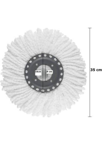 Tüm Döner Temizlik Kovaları ile Uyumlu 360 Derece Döner Sap ve Mop Seti Mikrofiber Mop