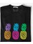 Ananas Resimli Baskılı Siyah Tshirt 2