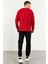 Kırmızı-Siyah Erkek Casual O Yaka Oversize Lastik Paça Eşofman Takımı - 85120 6