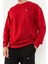 Kırmızı-Siyah Erkek Casual O Yaka Oversize Lastik Paça Eşofman Takımı - 85120 7
