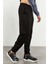Petrol - Siyah Casual O Yaka Lastik Paça Pamuklu Erkek Oversize Eşofman Takımı - 85120 5