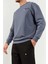 Petrol - Siyah Casual O Yaka Lastik Paça Pamuklu Erkek Oversize Eşofman Takımı - 85120 7