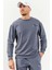 Petrol Casual O Yaka Lastik Paça Pamuklu Erkek Oversize Eşofman Takımı - 85120 2