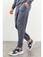 Petrol Casual O Yaka Lastik Paça Pamuklu Erkek Oversize Eşofman Takımı - 85120 4