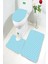 Antibakteriyel Yıkanabilir Kaymaz Dot Taban 3'lü Klozet Takımı (60CM x 100CM - 55CM x 60CM - 47CM x 50CM) İNKZ6032 1