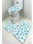 Antibakteriyel Yıkanabilir Kaymaz Dot Taban 3'lü Klozet Takımı (60CM x 100CM - 55CM x 60CM - 47CM x 50CM) İNKZ6078 1
