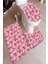 Antibakteriyel Yıkanabilir Kaymaz Dot Taban 3'lü Klozet Takımı (60CM x 100CM - 55CM x 60CM - 47CM x 50CM) İNKZ6091 1