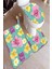 Antibakteriyel Yıkanabilir Kaymaz Dot Taban 3'lü Klozet Takımı (60CM x 100CM - 55CM x 60CM - 47CM x 50CM) İNKZ6100 1