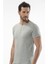 1308 Düğmeli Kısa Kollu Erkek T-Shirt - Gri Melanj 1