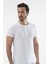 1308 Düğmeli Kısa Kollu Erkek T-Shirt - Beyaz 1