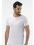 1308 Düğmeli Kısa Kollu Erkek T-Shirt - Beyaz 2