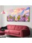Pembe Çiçek ve Kelebekler Kanvas - Canvas Tablo 3