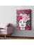 Pembe Çiçekli Kadın Kanvas - Canvas Tablo 1