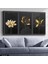 Gold Soyut Çiçekler Kanvas - Canvas Tablo 1