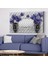 Silver Yapraklar Mor Çiçek Kanvas - Canvas Tablo 1
