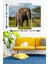 3 Parça Afrika Safari Fil Desenli Mdf Duvar Tablosu 2