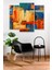 3 Parça Renkli Modern Desenli Mdf Duvar Tablosu 1
