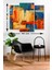 3 Parça Renkli Modern Desenli Mdf Duvar Tablosu 2