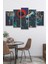 5 Parça Modern Desenli Mdf Duvar Tablosu 1