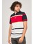 Erkek Polo Yaka Blok Desenli T-Shirt 0249821 Lacivert 1