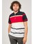 Erkek Polo Yaka Blok Desenli T-Shirt 0249821 Lacivert 3
