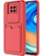 - Xiaomi Redmi Note 9 Pro - Kılıf Slayt Sürgülü Kart Bölmeli ​Kartix Kapak - Kırmızı 1