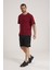 Oversize Erkek Tişört, Yüksek Kalite %100 Pamuk Göğüste Baskı Detaylı Bordo Tshirt 1