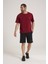 Oversize Erkek Tişört, Yüksek Kalite %100 Pamuk Göğüste Baskı Detaylı Bordo Tshirt 2