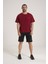 Oversize Erkek Tişört, Yüksek Kalite %100 Pamuk Göğüste Baskı Detaylı Bordo Tshirt 4