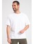 Oversize Erkek Tişört, Yüksek Kalite %100 Pamuk Göğüste Baskı Detaylı Beyaz Tshirt 1