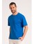 Yuvarlak Yaka Normal Fit Kesim Açık Mavi Erkek Tişört, Yüksek Kalite %100 Pamuk Kumaş Tshirt 1