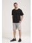 Oversize Yuvarlak Yaka Siyah Erkek Tişört, %100 Pamuk Kumaş Tshirt Etekte Kurukafa 2