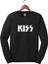 Kiss - Müzik Grubu Baskılı Siyah Sweat - Sweatshirt 1
